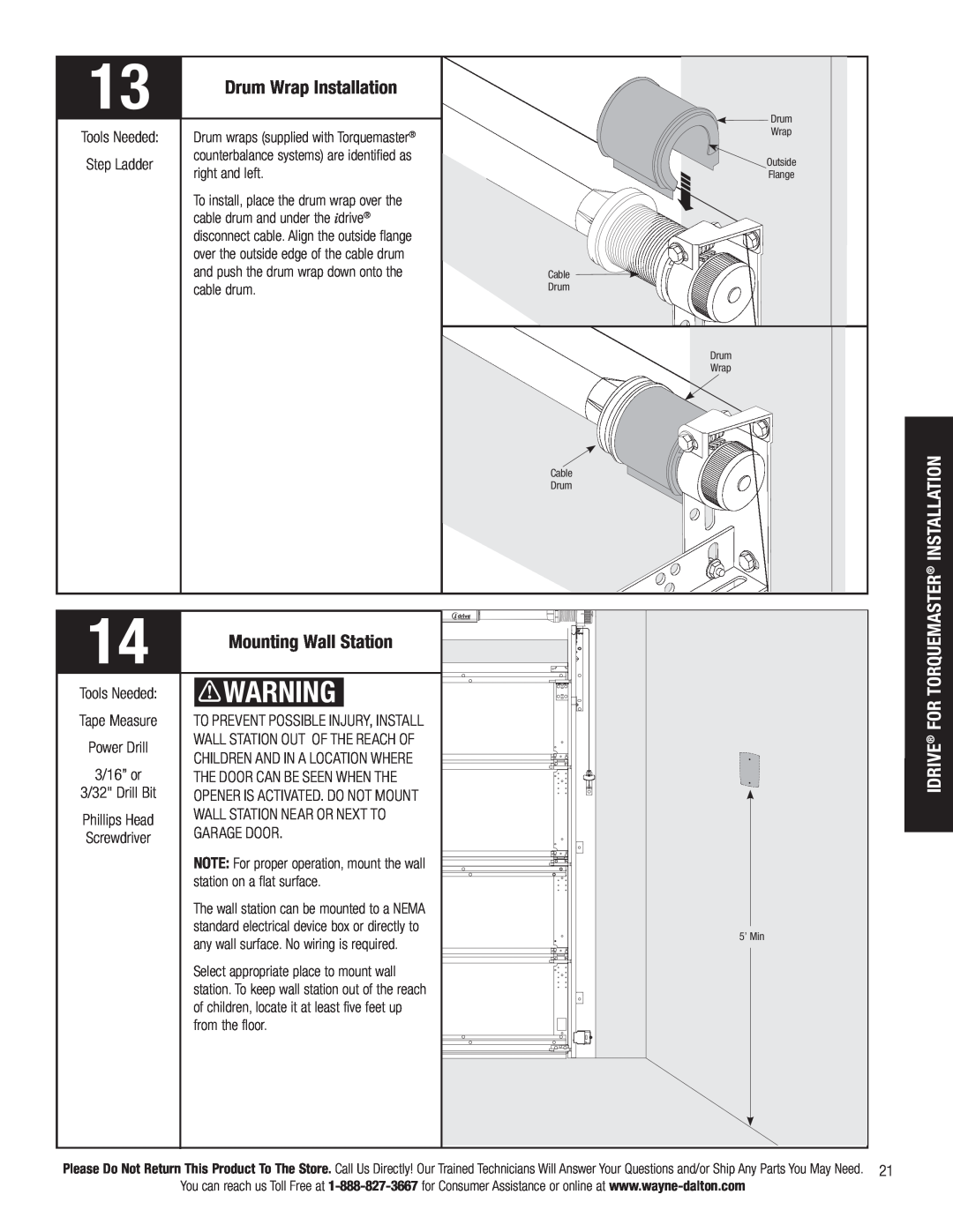 Wayne-Dalton 3790-Z installation instructions Drum Wrap Installation, Mounting Wall Station 