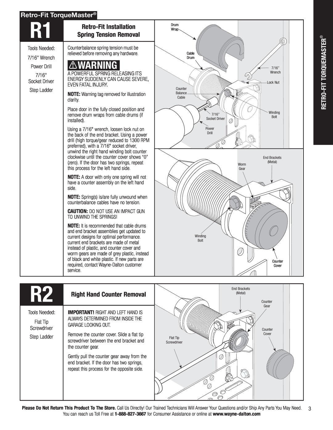 Wayne-Dalton 3790-Z installation instructions Retro-FitTorqueMaster, Retro-FitInstallation 