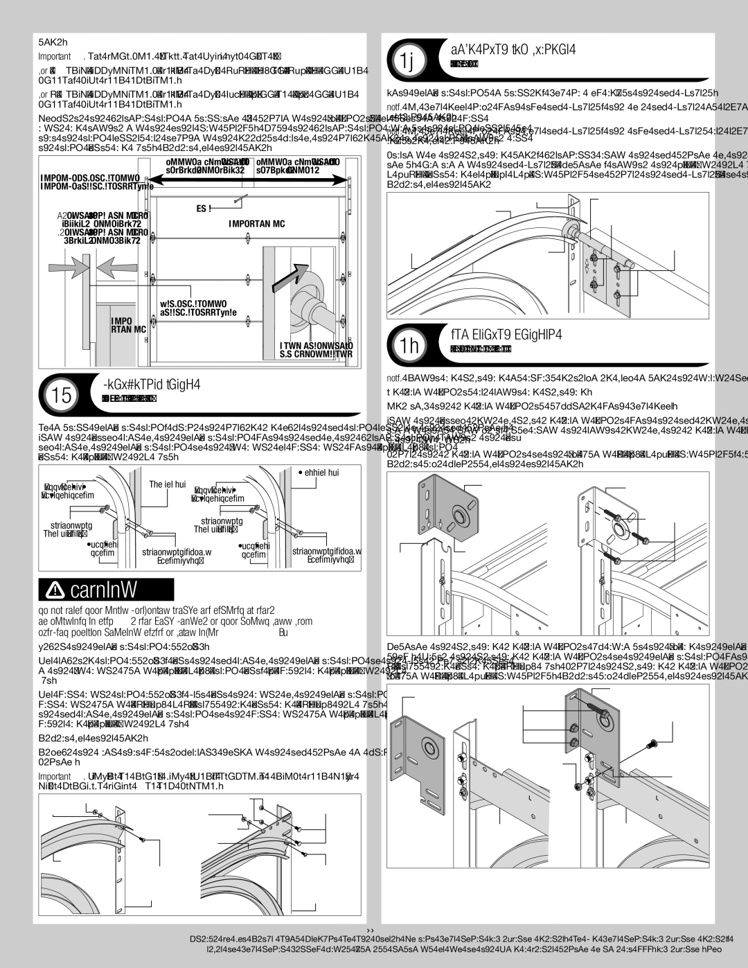 Wayne-Dalton 40, 43, 47, 42, 45 installation instructions Horizontal Tracks, End Bearing Brackets, Adjusting Top Fixtures 