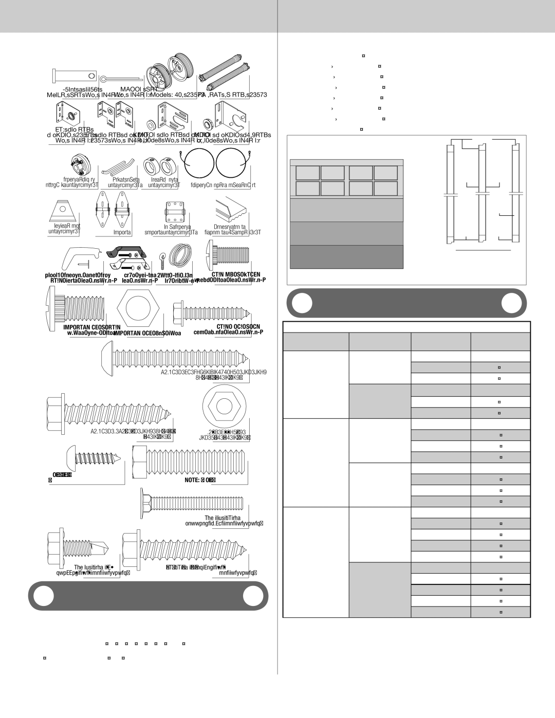 Wayne-Dalton 45, 43, 40, 47, 42 installation instructions Graduated End Hinge Strut Identification, Door Section Identification 