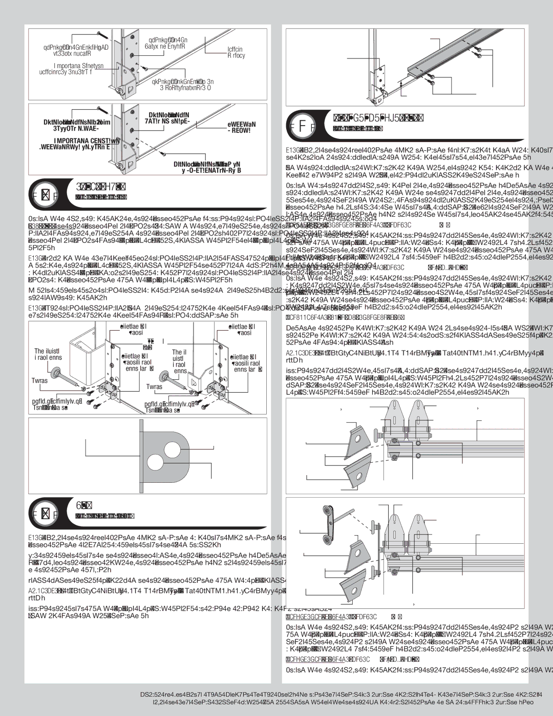 Wayne-Dalton 42, 43, 40, 47, 45 installation instructions Graduated End And Center Hinges, Track Roller Carriers, Strutting 