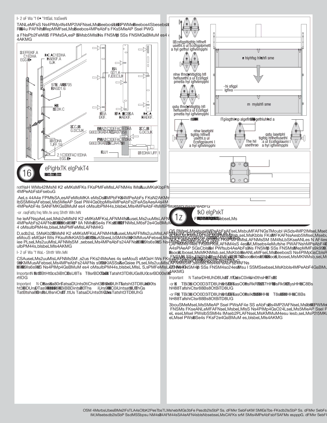 Wayne-Dalton 44 Stacking Sections, Top Section, If you have 3 vertical tracks, For Graduated end hinges and Center Hinges 