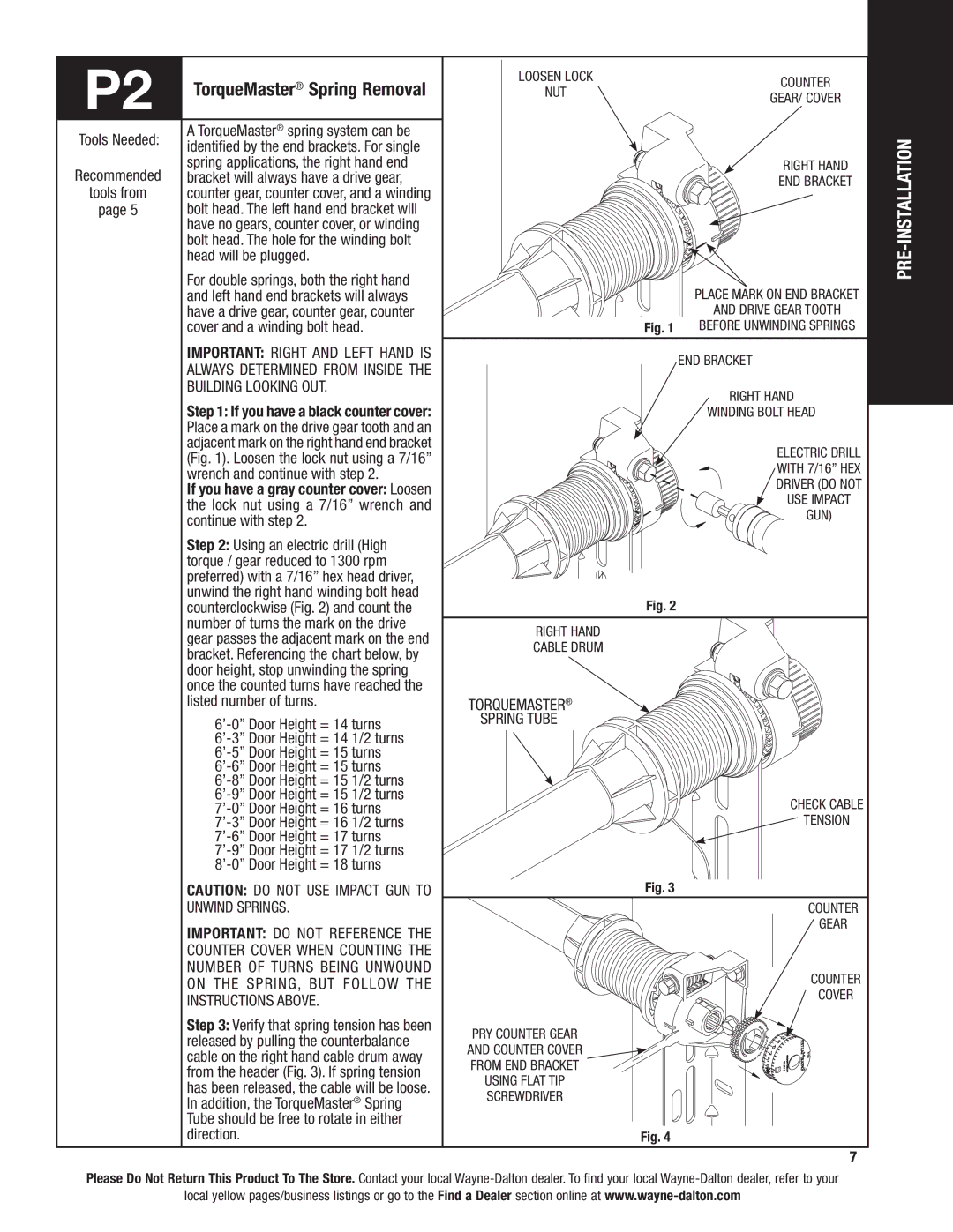 Wayne-Dalton 46 installation instructions TorqueMaster Spring Removal 