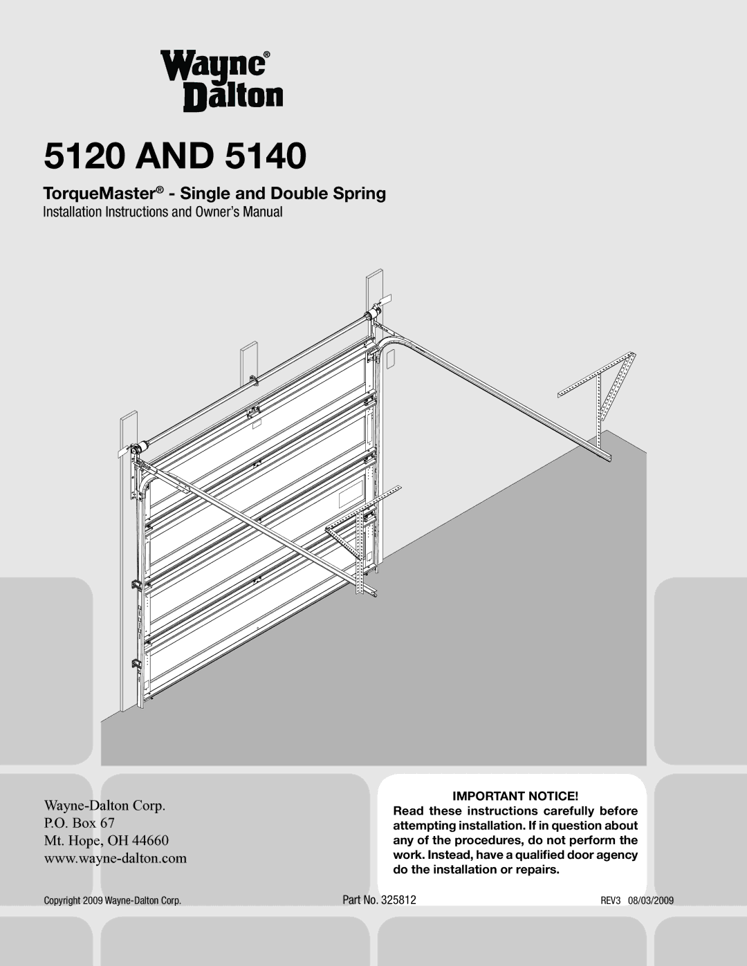 Wayne-Dalton 5120, 5140 installation instructions 