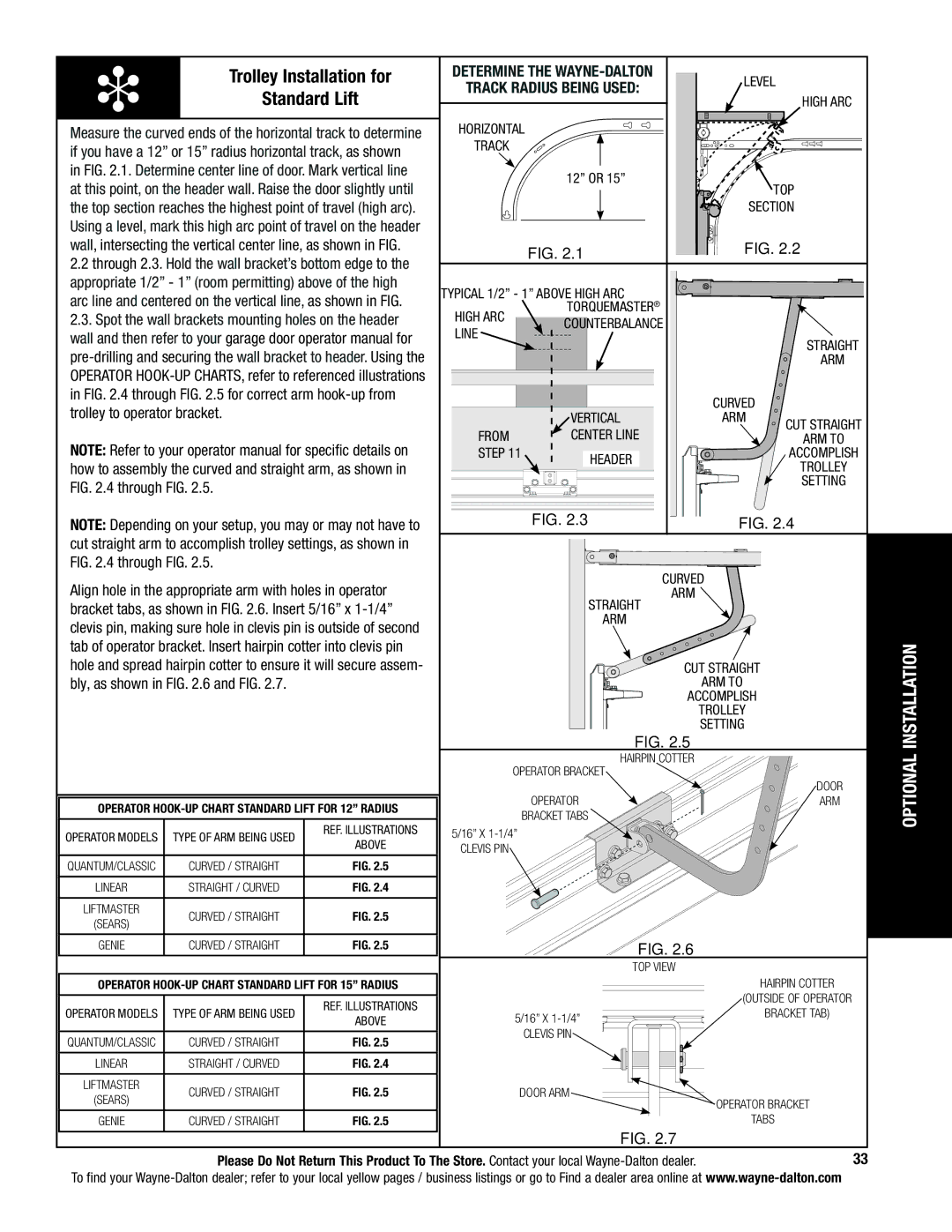 Wayne-Dalton 5120 Determine the Wayne-Dalton, Track radius being used, Appropriate 1/2 1 room permitting above of the high 