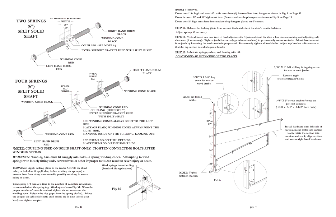 Wayne-Dalton 5155, 5150, 5200, 5255 warranty Split Solid, Shaft 