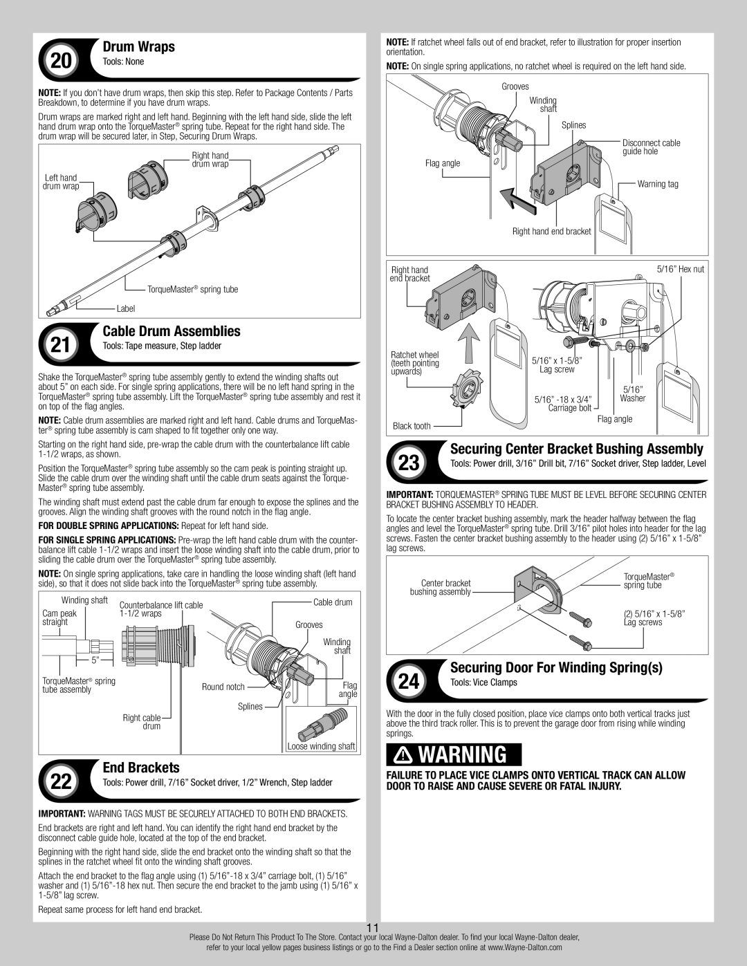 Wayne-Dalton 6100 Drum Wraps, Cable Drum Assemblies, End Brackets, Securing Center Bracket Bushing Assembly 