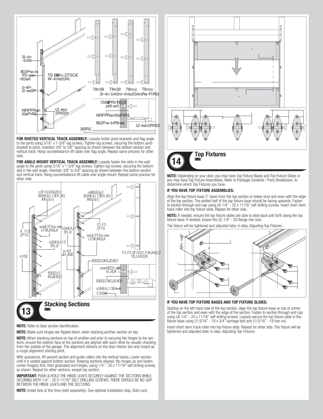 Wayne-Dalton 6600 If you have Top Fixture Assemblies, If you have Top Fixture Bases and Top Fixture Slides 