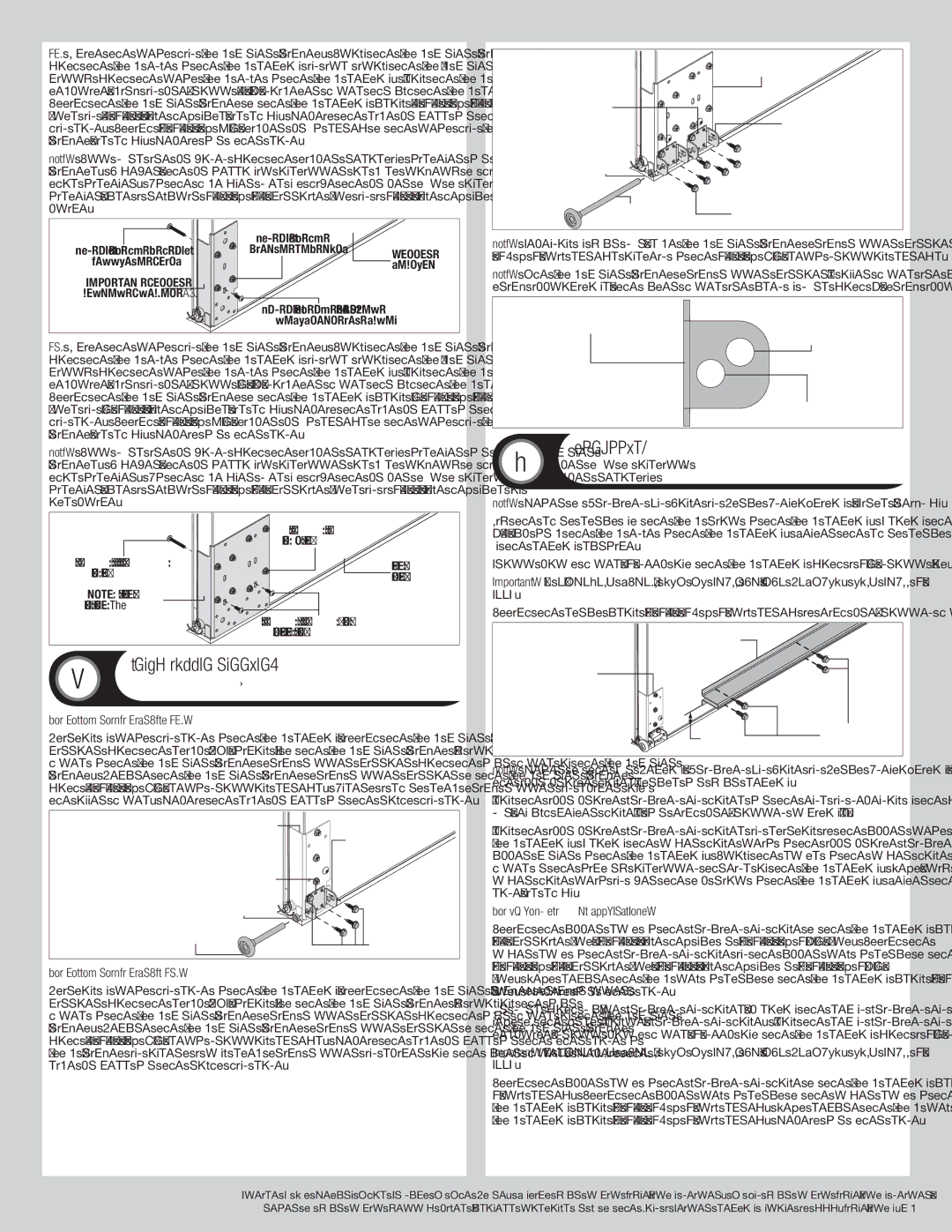 Wayne-Dalton 7100 Series Track Roller Carriers, Strutting, For bottom corner brackets B, For bottom corner bracket C 