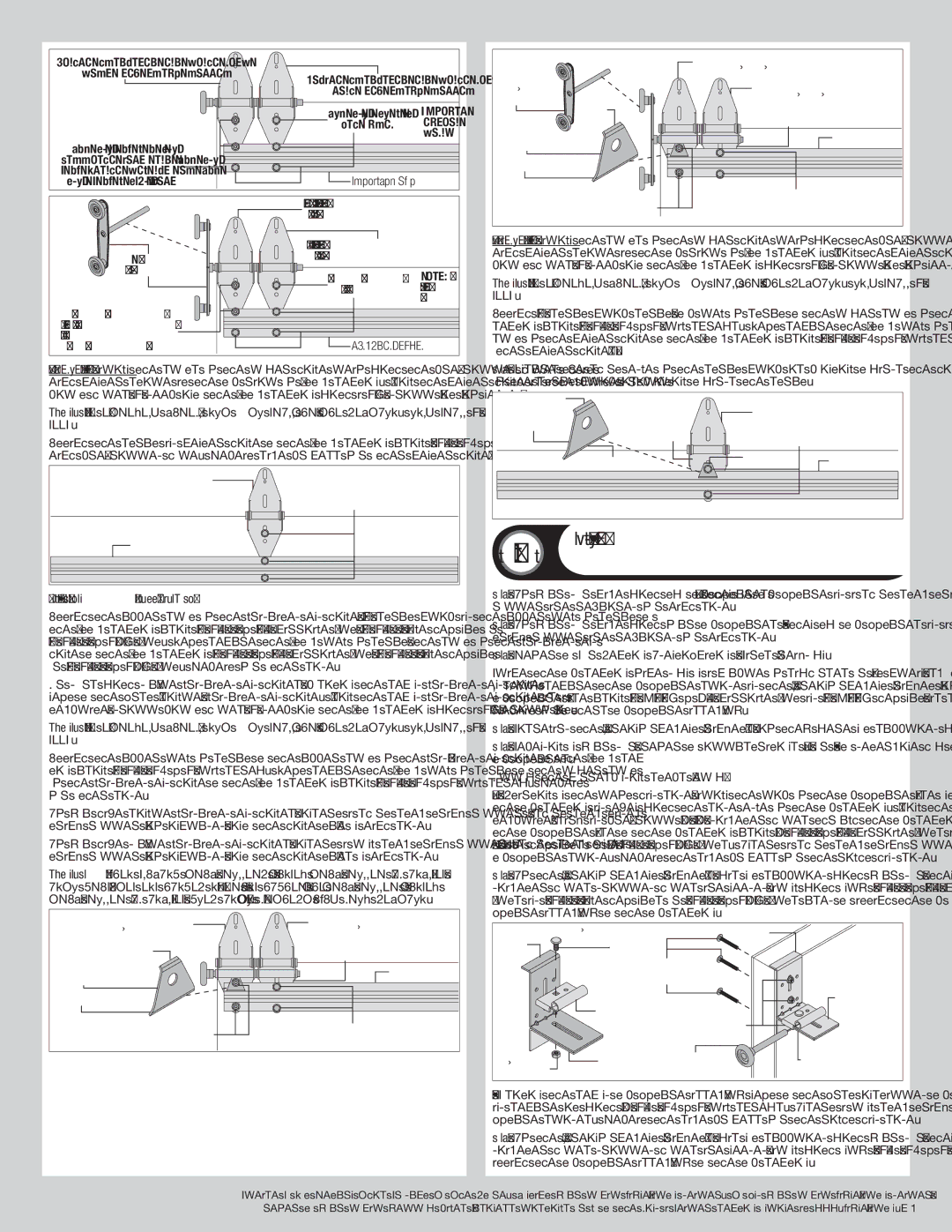 Wayne-Dalton 7100 Series Top Fixtures, For 3 Long Strut Applications, Follow the corresponding steps below 