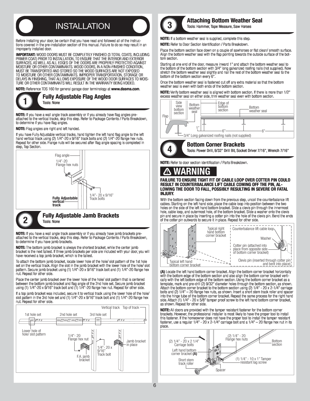 Wayne-Dalton 7100 Series installation instructions 