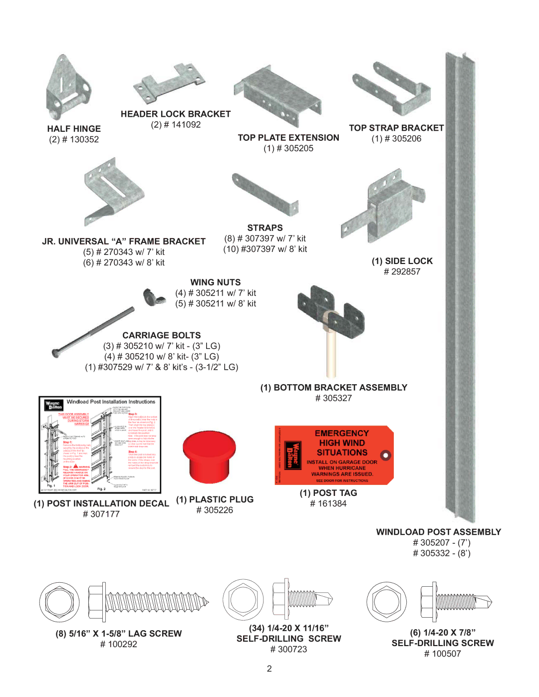 Wayne-Dalton 8000 installation instructions Side Lock 