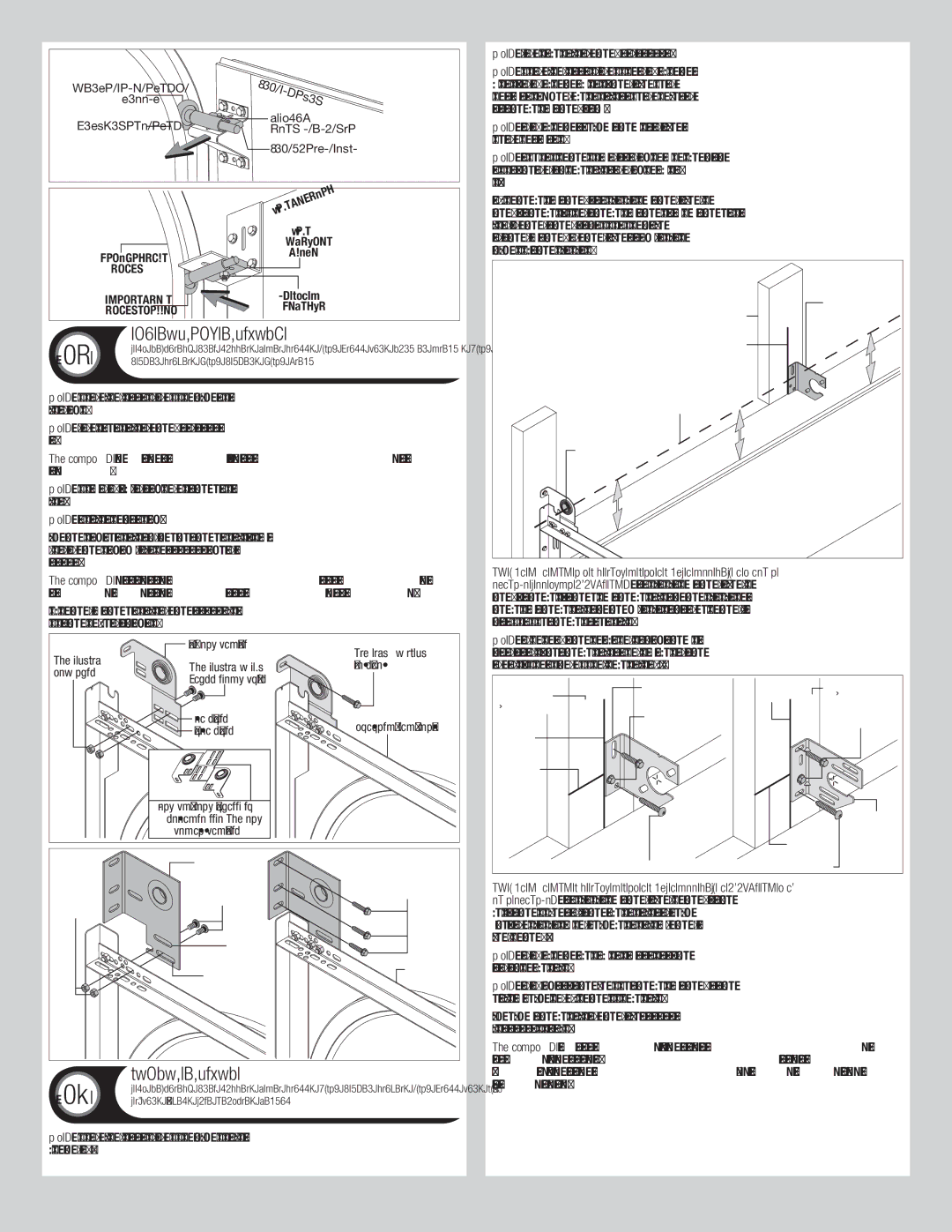 Wayne-Dalton 8300/8500 installation instructions End Bearing Brackets, Center Bracket 