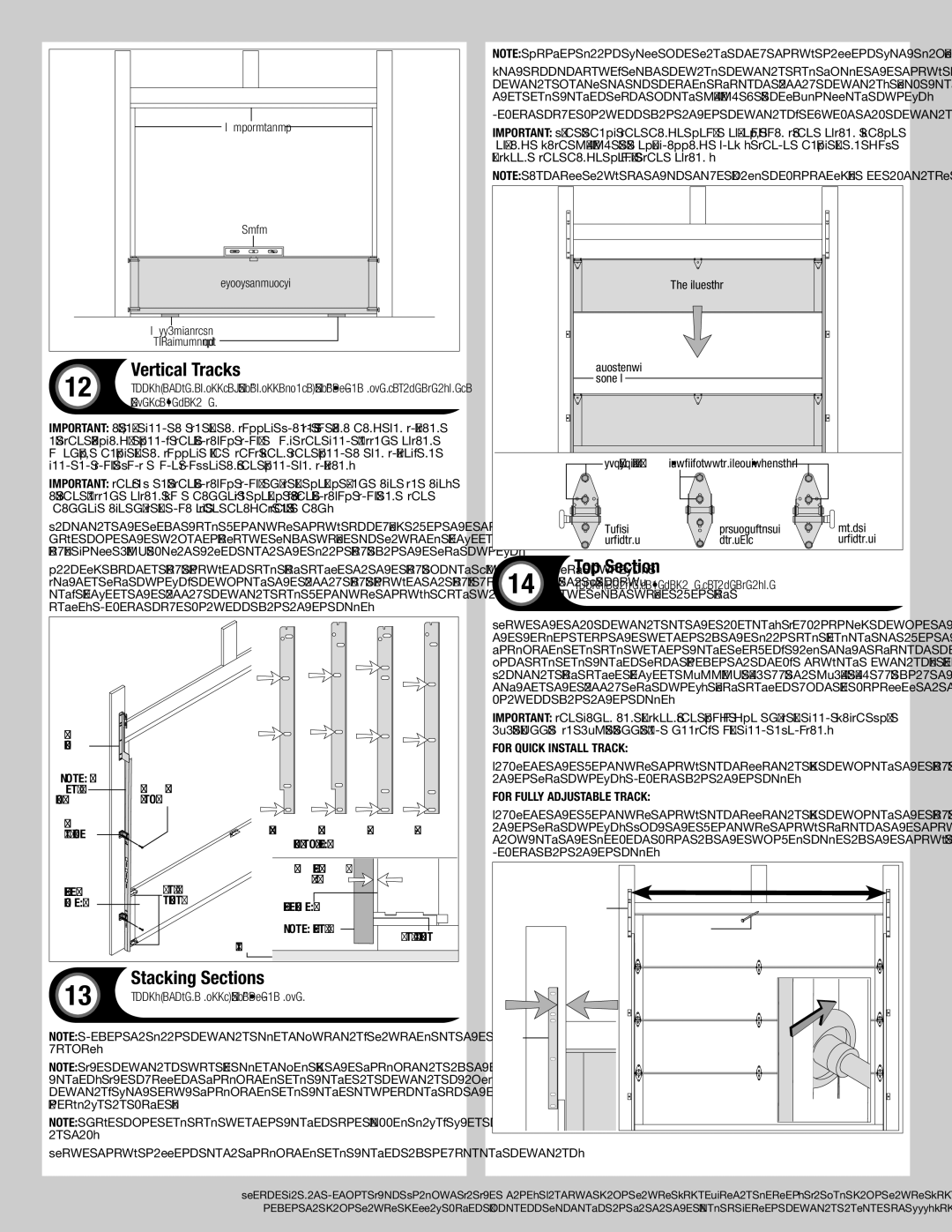 Wayne-Dalton 8700 Vertical Tracks, Stacking Sections, Level, Step ladder, Tools Hammer, Step ladder, Tape measure 