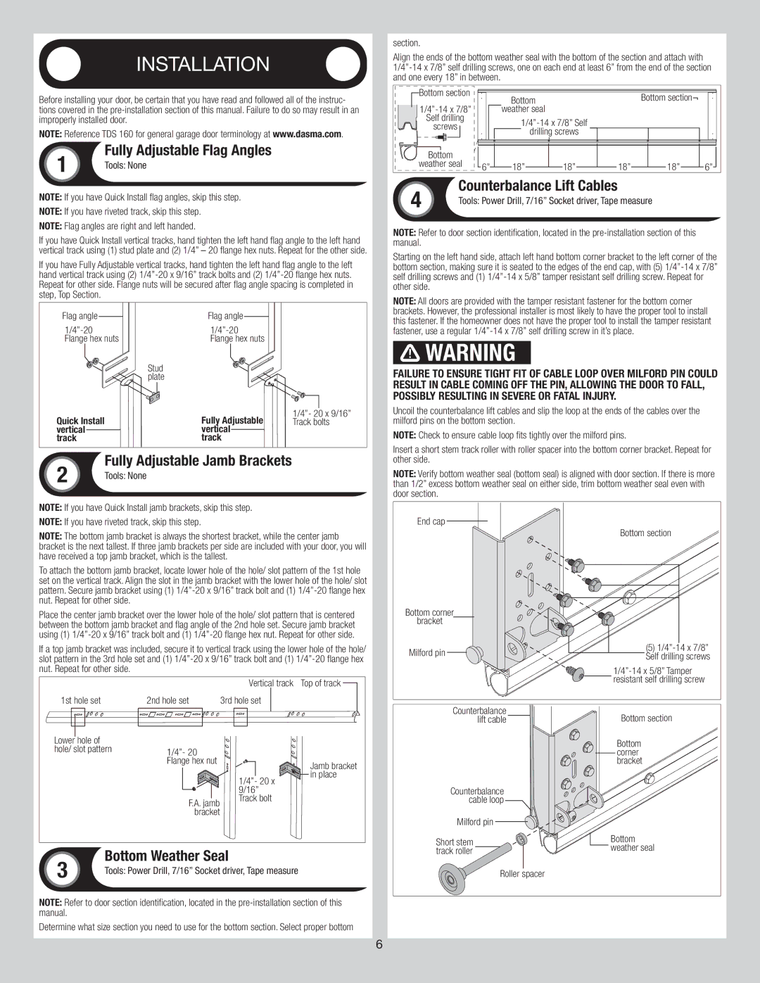 Wayne-Dalton 8700 installation instructions 