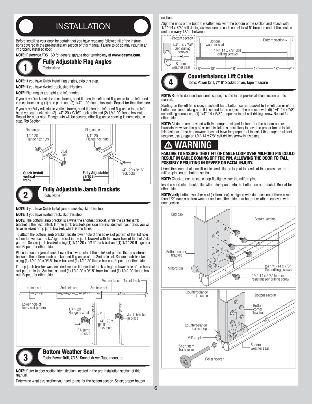 Wayne-Dalton 8700 installation instructions 