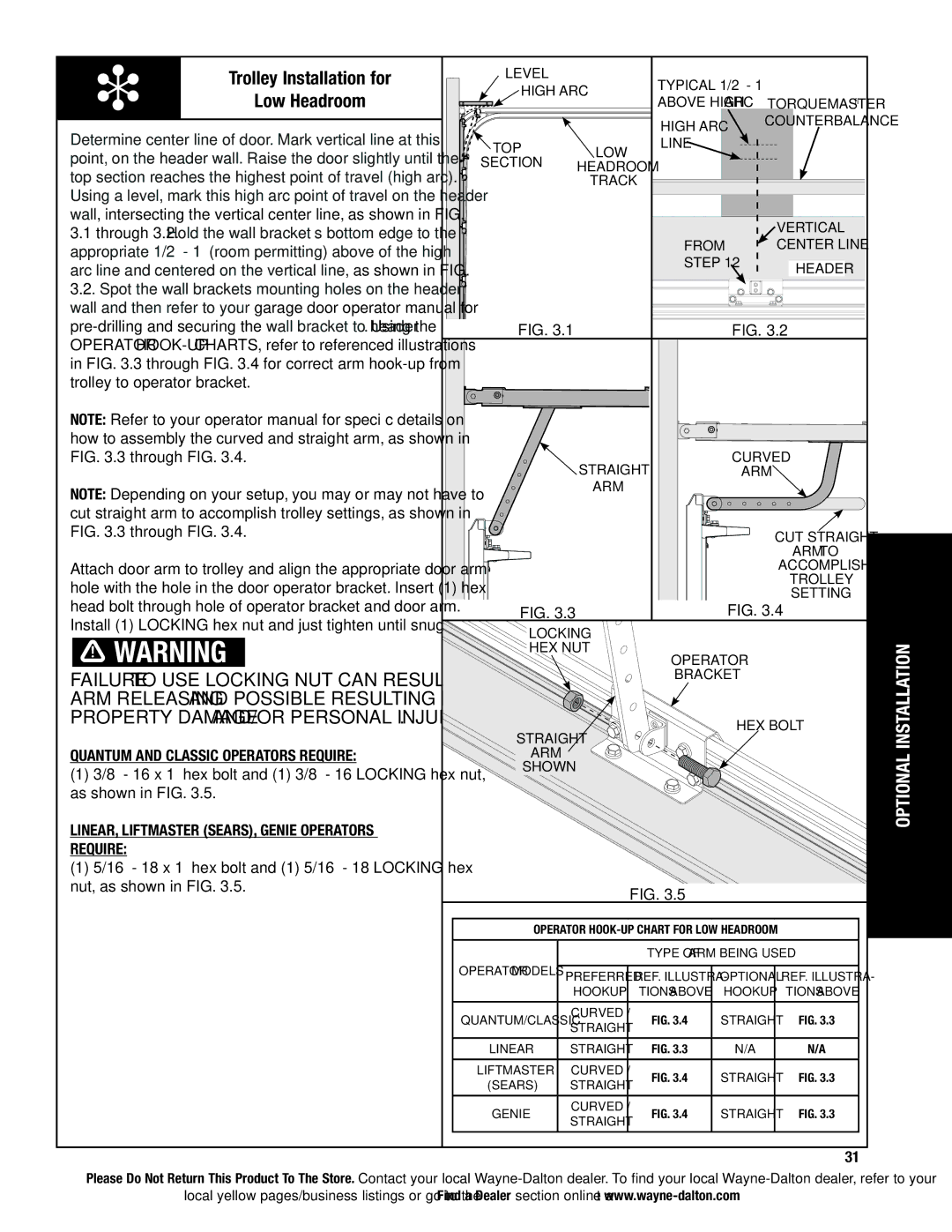 Wayne-Dalton 9100, 9400, 9600 Low Headroom, Determine center line of door. Mark vertical line at this 