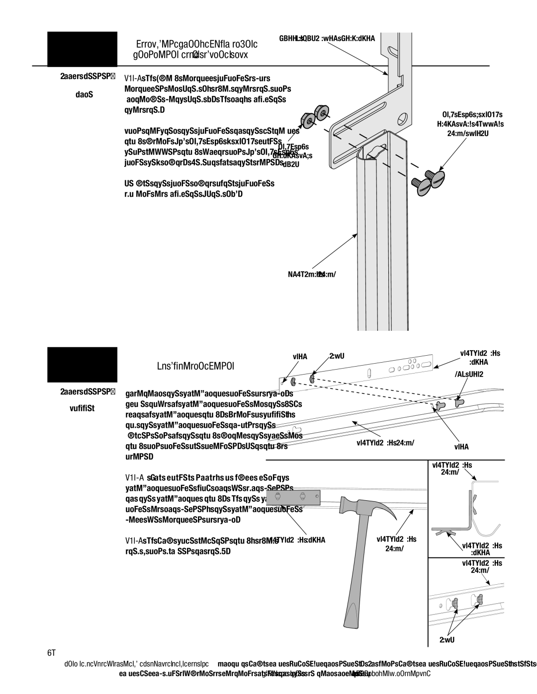 Wayne-Dalton 9400, AND 9600 installation instructions Horizontal Angle, Tools Needed None, Tools Needed Hammer 