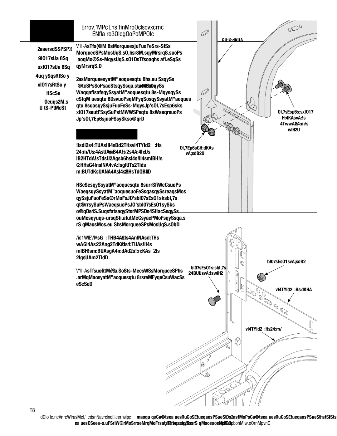 Wayne-Dalton 9400, AND 9600 Attaching Horizontal Track to Adjustable Flagangle, Tracks are SECURED­ AT REAR, AS 