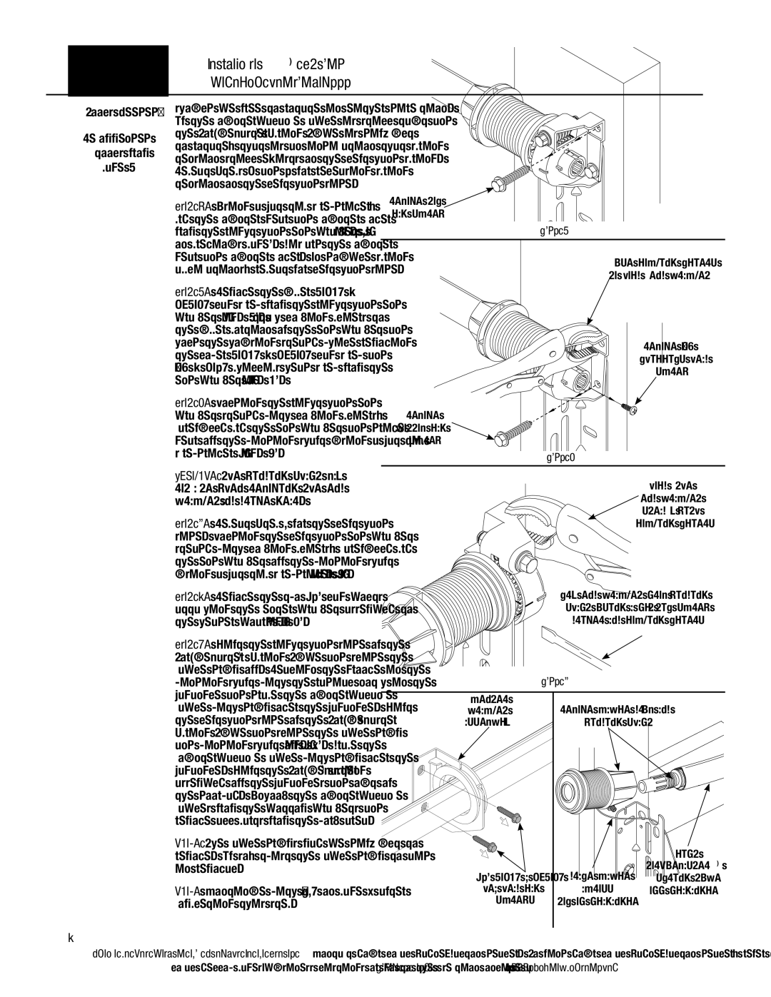 Wayne-Dalton 9400, AND 9600 installation instructions TorqueMaster Spring, Removal, Bracket and Drive Gear 