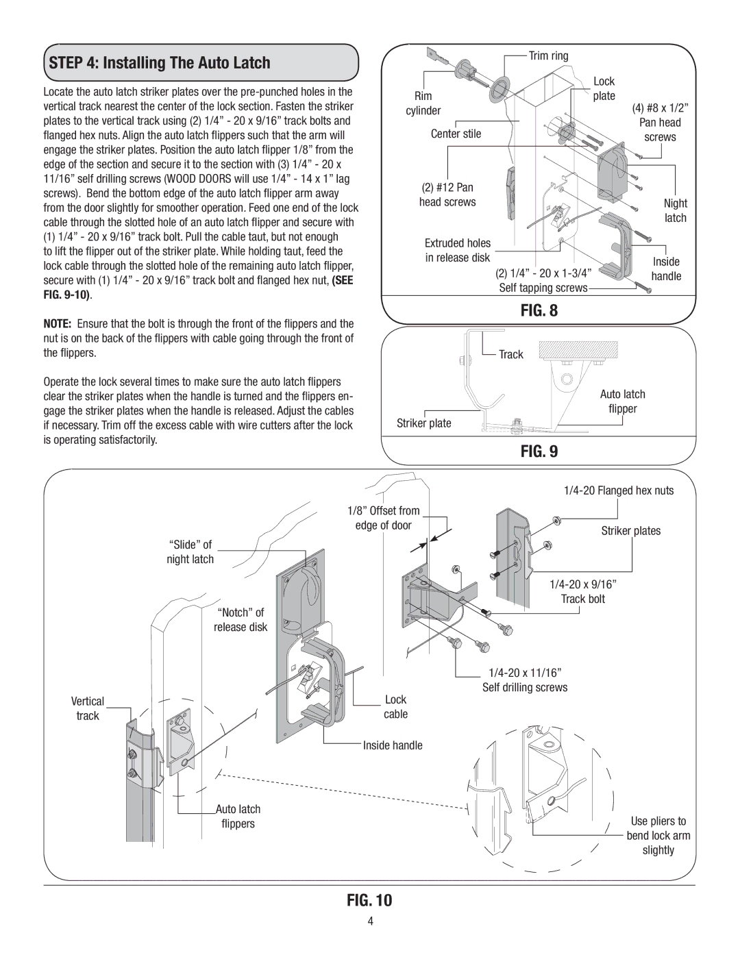 Wayne-Dalton 5000, 9700, 8000, 9800, 9000 installation instructions Installing The Auto Latch 