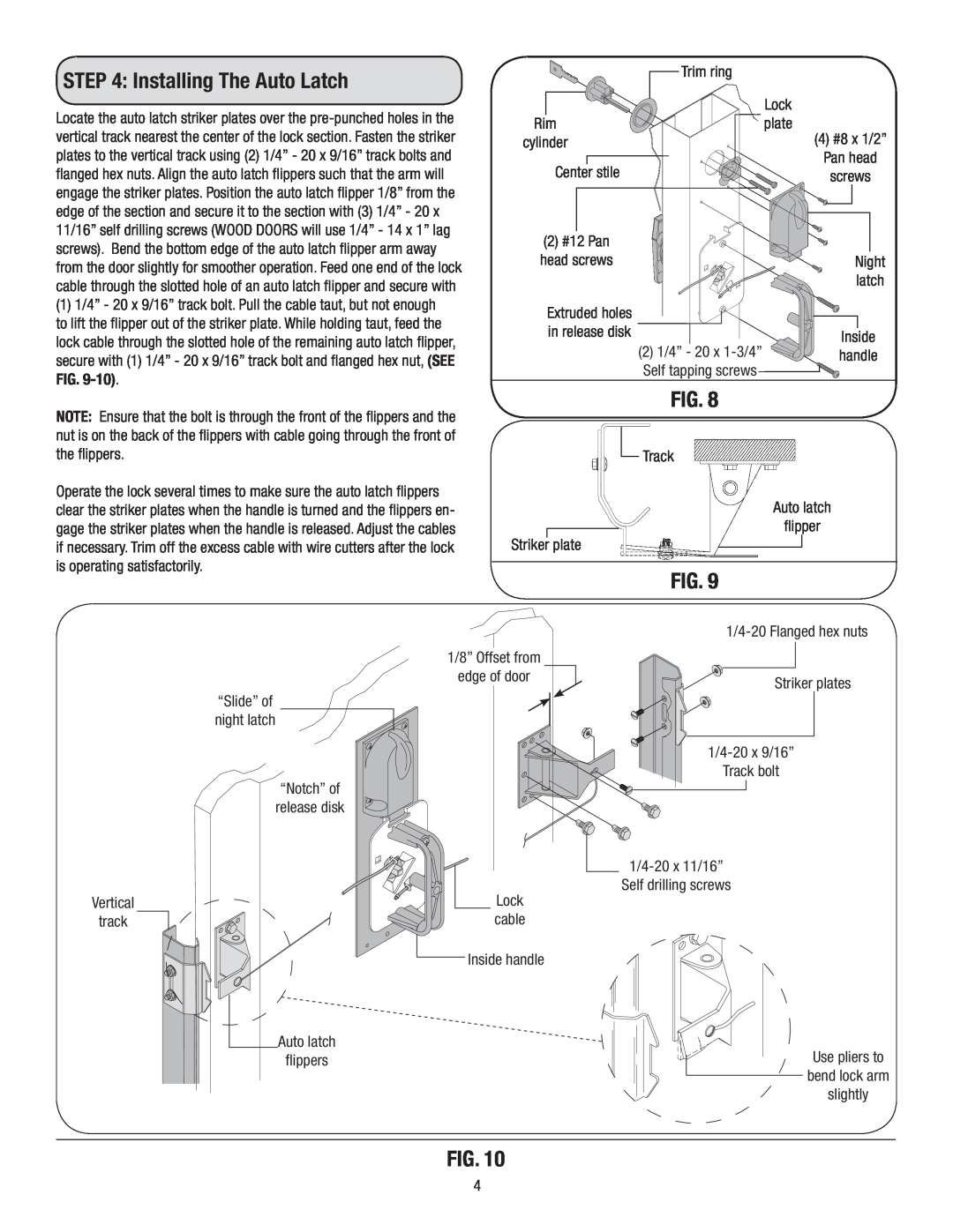 Wayne-Dalton 5000, 9700, 8000, 9800, 9000 installation instructions Installing The Auto Latch 