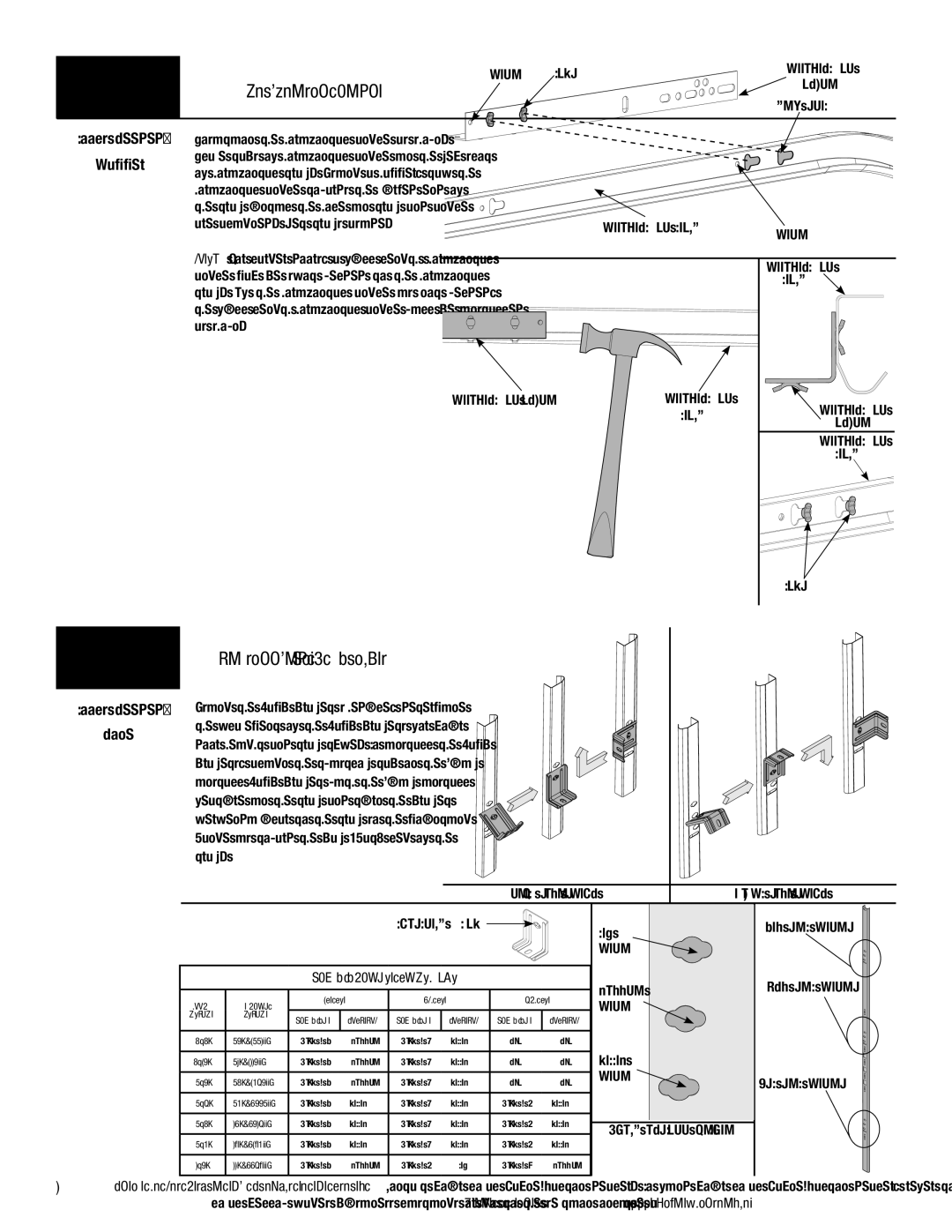 Wayne-Dalton 9700 installation instructions Horizontal Angles, Installing Jamb Brackets, Tools Needed Hammer 