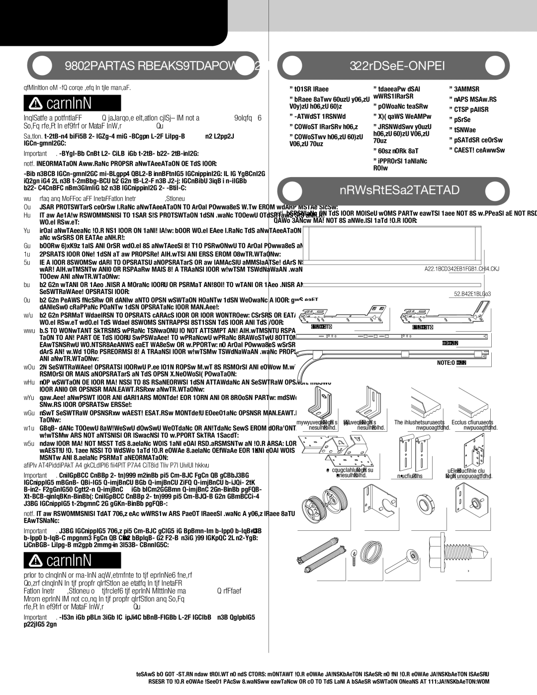 Wayne-Dalton 9800 installation instructions Important Safety Instructions Tools Required 