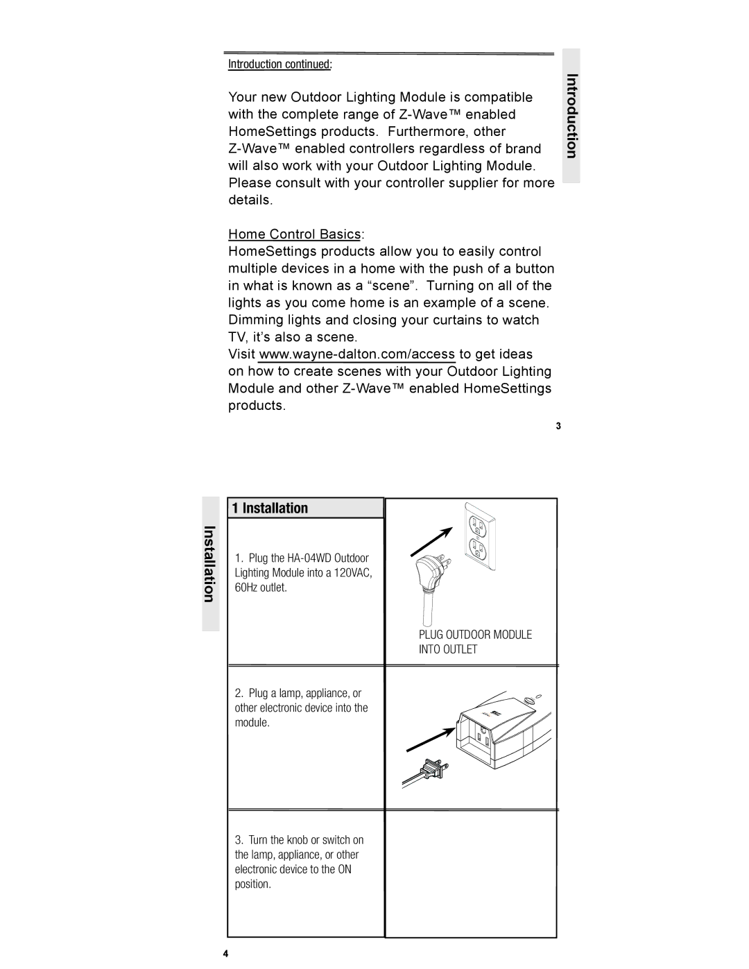 Wayne-Dalton HA-04WD operating instructions Introduction Installation 