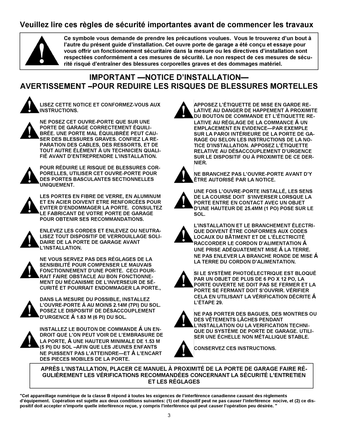 Wayne-Dalton series 3000 user manual 