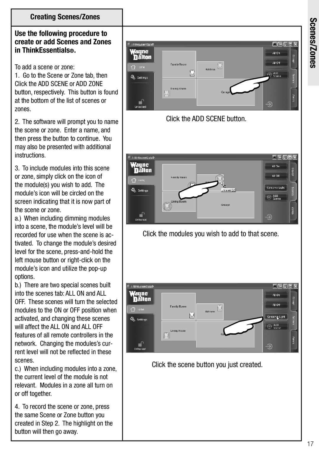 Wayne-Dalton WDSF-10, WDUSB-10R manual To include modules into this scene 