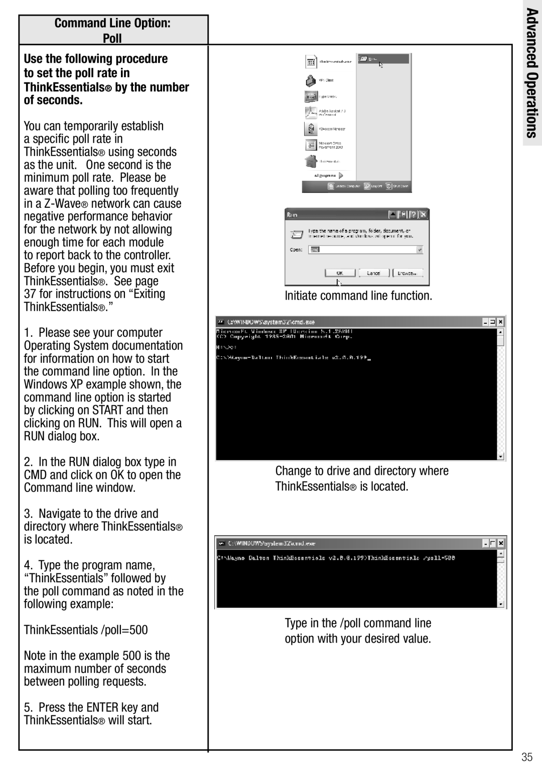 Wayne-Dalton WDSF-10, WDUSB-10R manual CMD and click on OK to open, Initiate command line function 