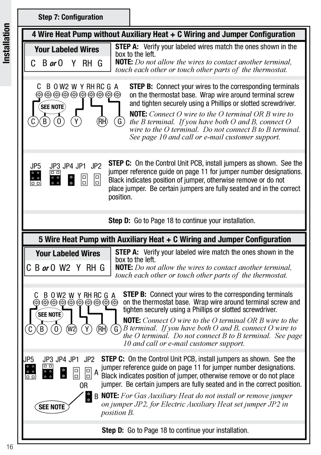 Wayne-Dalton WDTC-20 user manual Or O Y RH G, O W2 W Y RH RC G a, JP5 JP3 JP4 JP1 JP2 