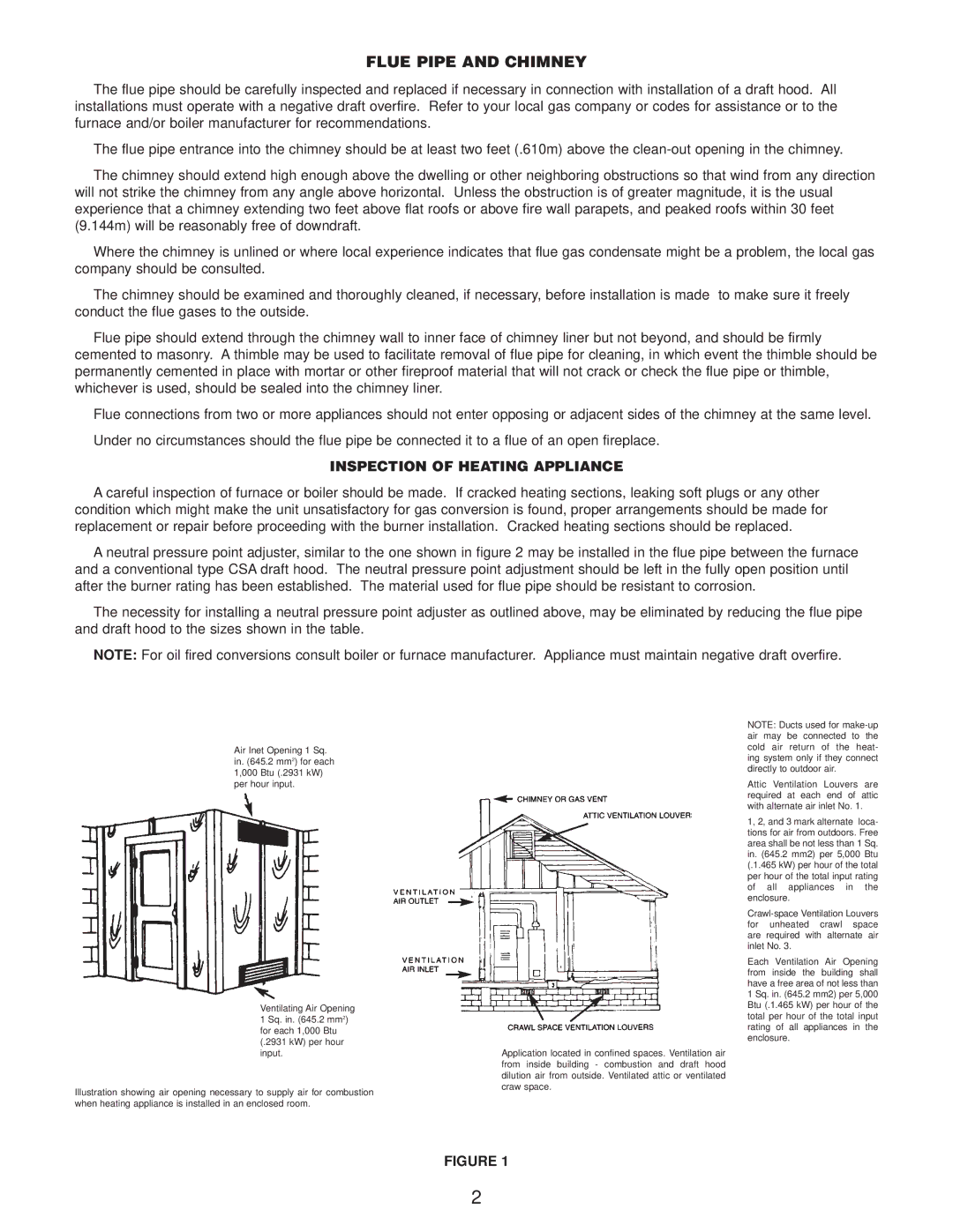 Wayne P265-EP, P250AF-DI, P250AF-EP, P265F specifications Flue Pipe and Chimney, Inspection of Heating Appliance 