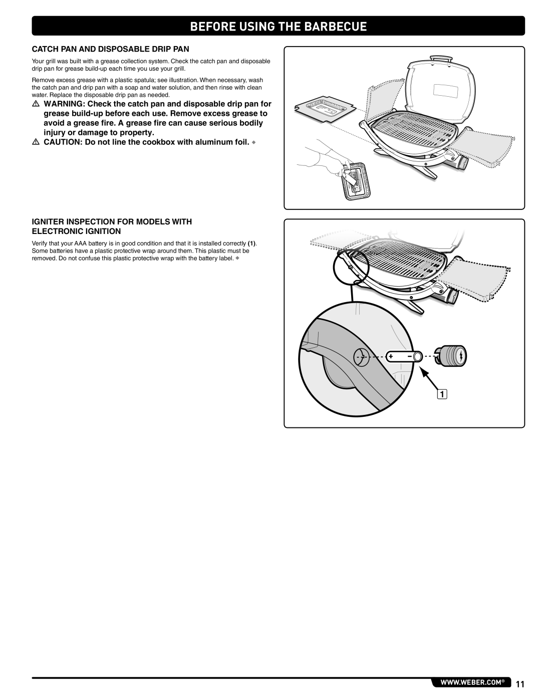 Weber 827020, 100, LP GAS GRILL, 220, 200, 120 instruction manual Before Using The Barbecue 