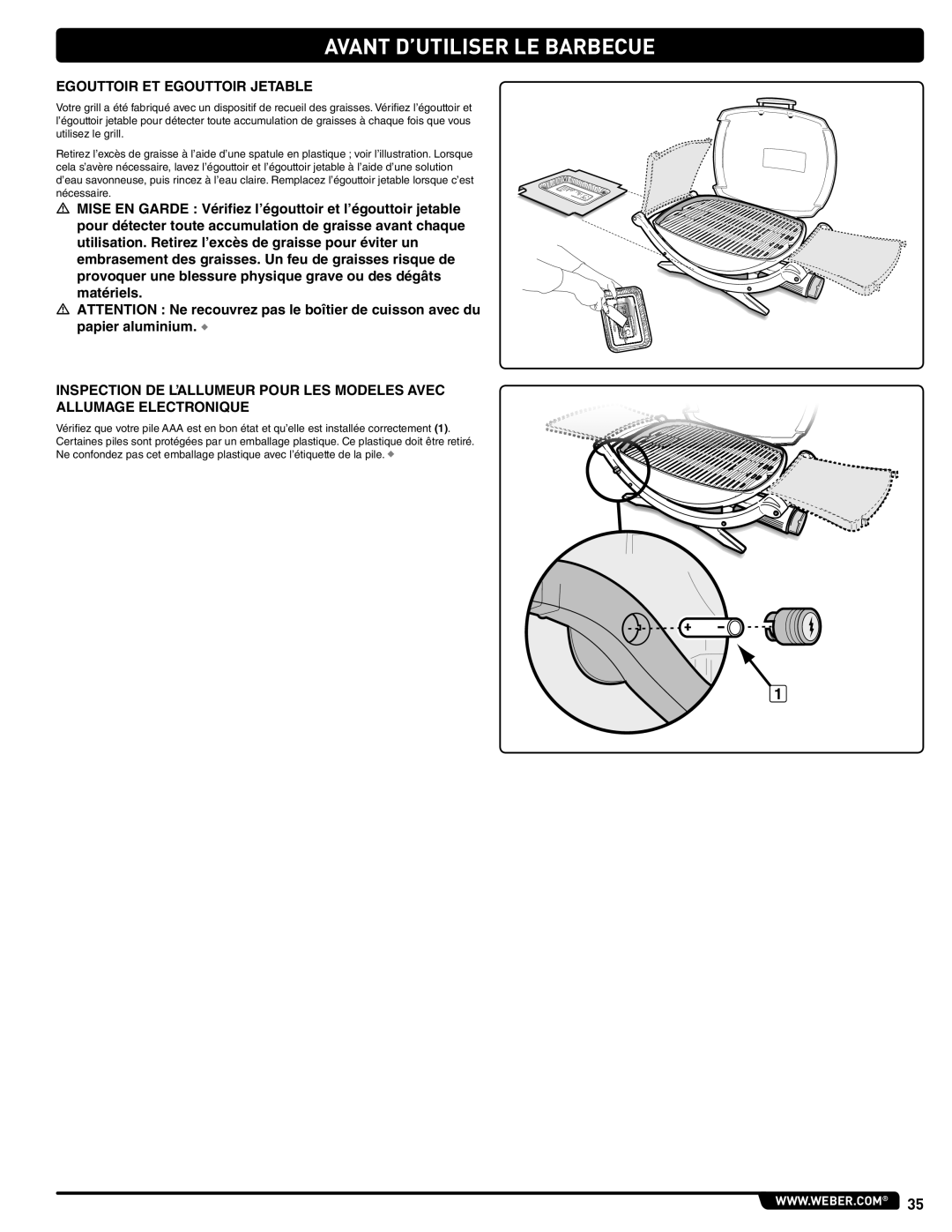 Weber 827020, 100, LP GAS GRILL, 220, 200, 120 instruction manual Avant D’Utiliser Le Barbecue 