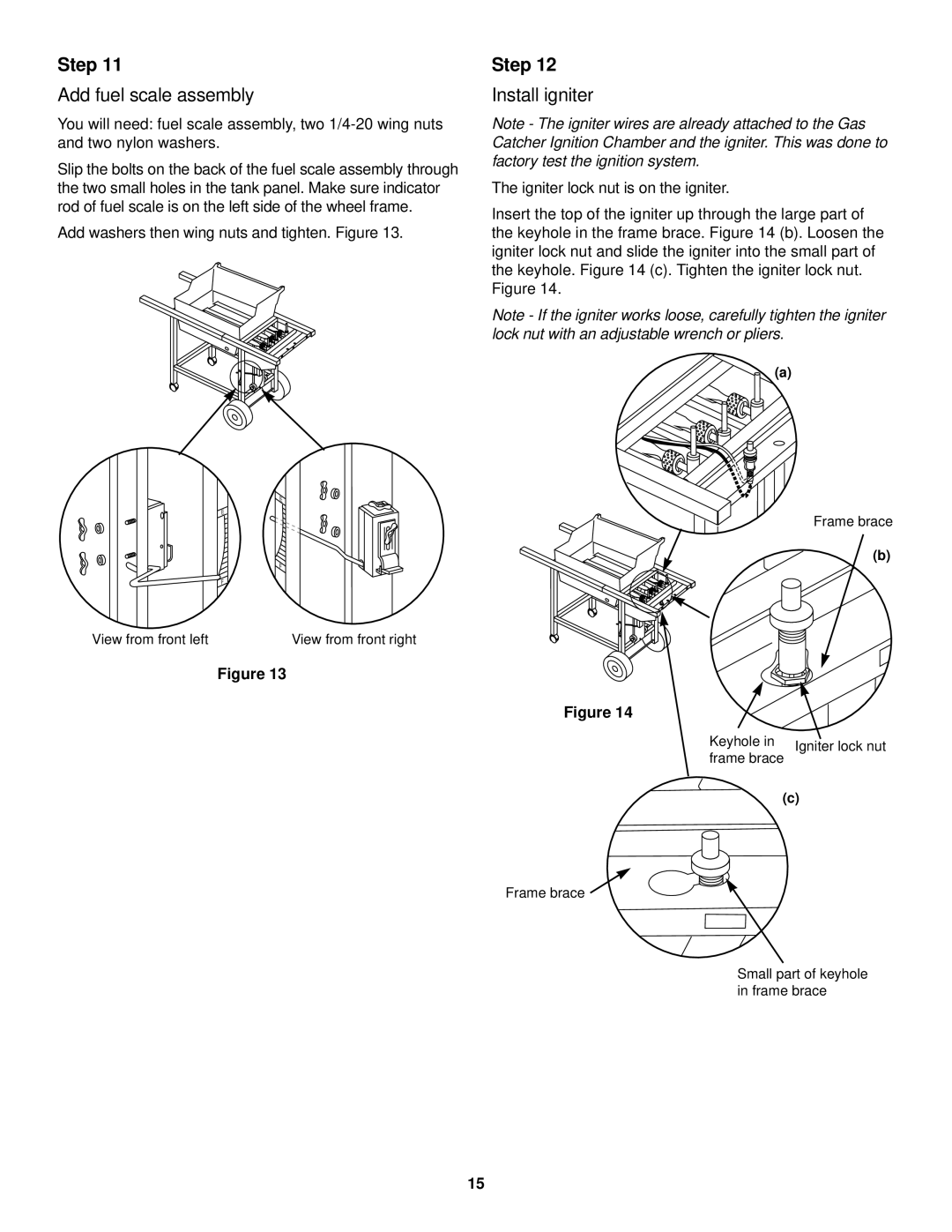 Weber 1000 LX Series owner manual Add fuel scale assembly, Install igniter 