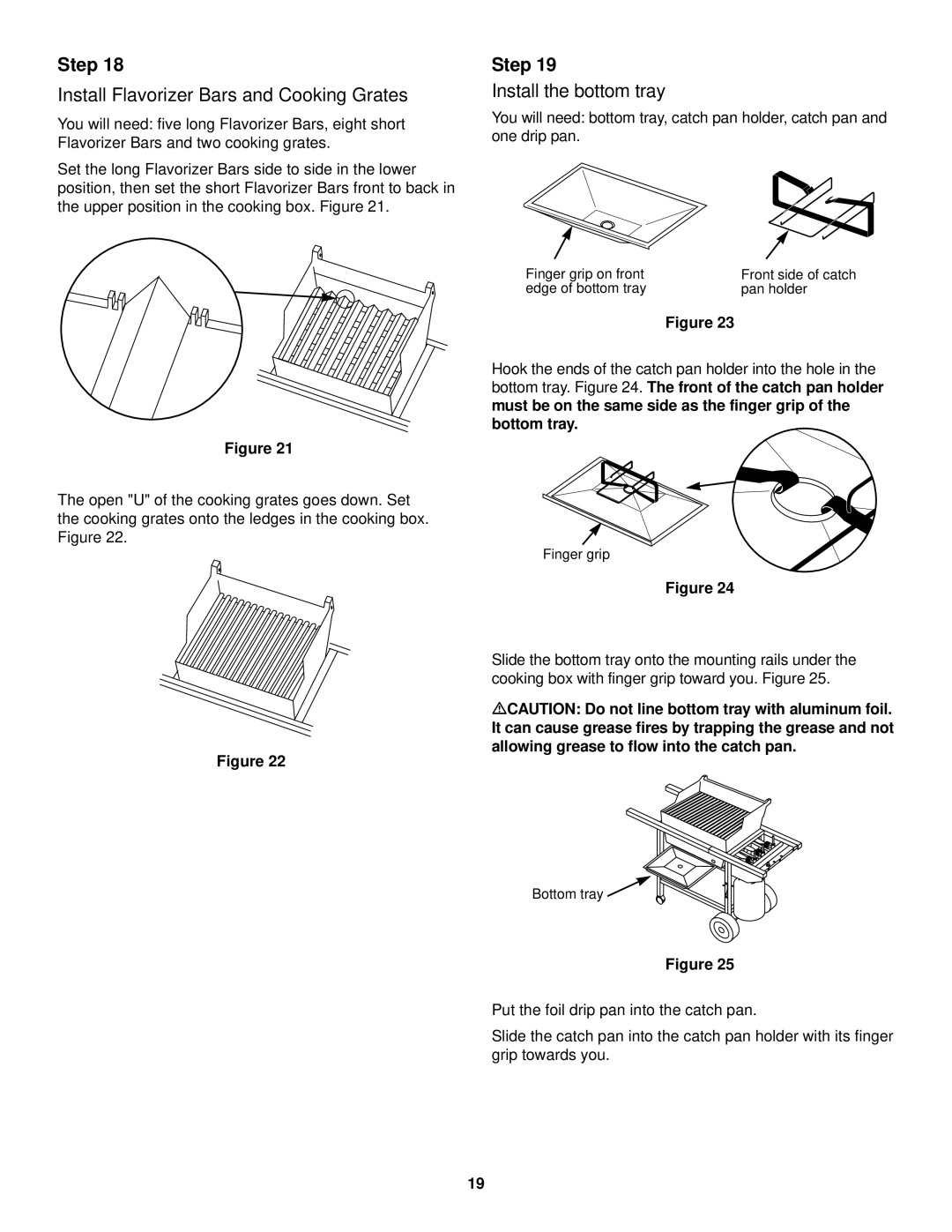 Weber 1000 LX Series owner manual Install Flavorizer Bars and Cooking Grates, Install the bottom tray 