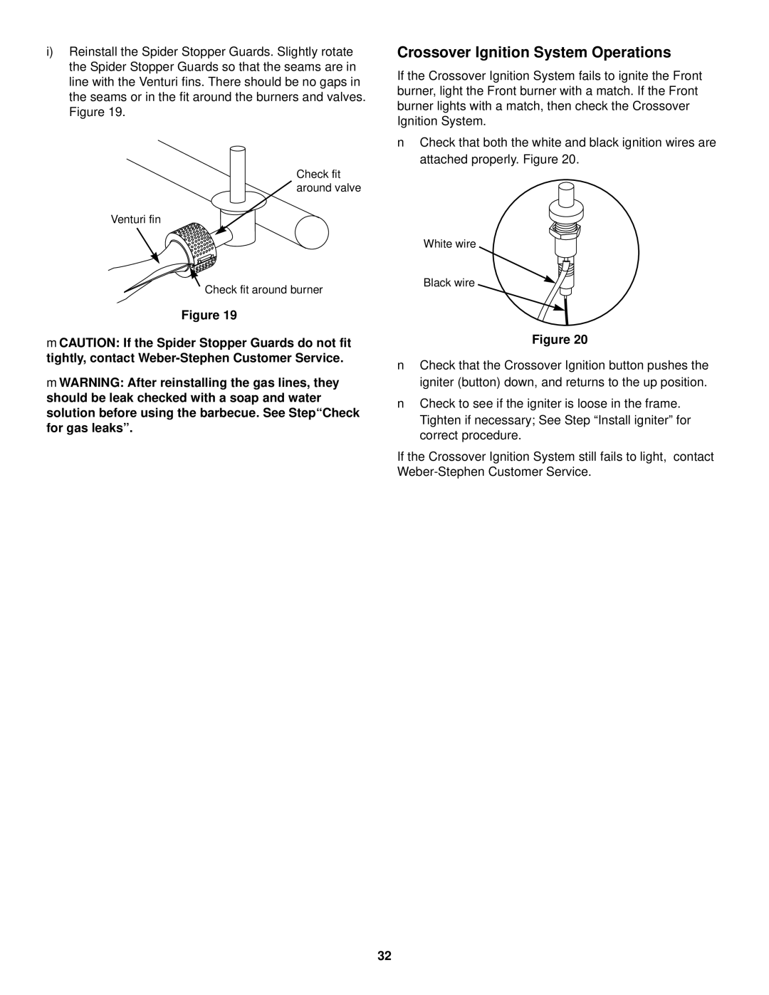 Weber 1000 LX Series owner manual Crossover Ignition System Operations 