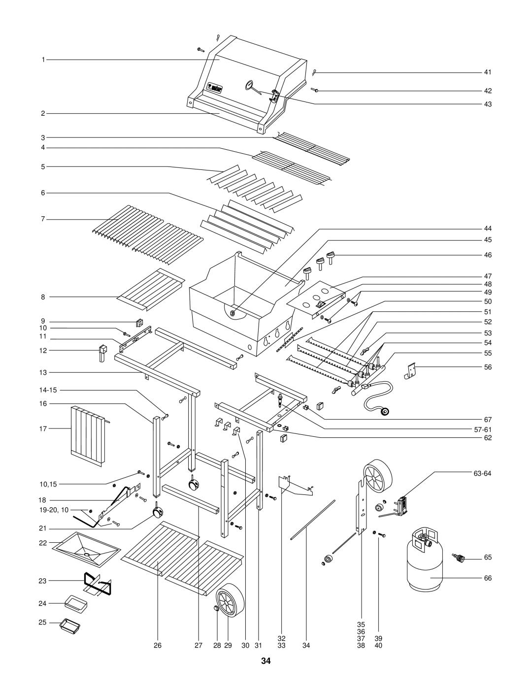 Weber 1000 LX Series owner manual 14-15 10,15 19-20 