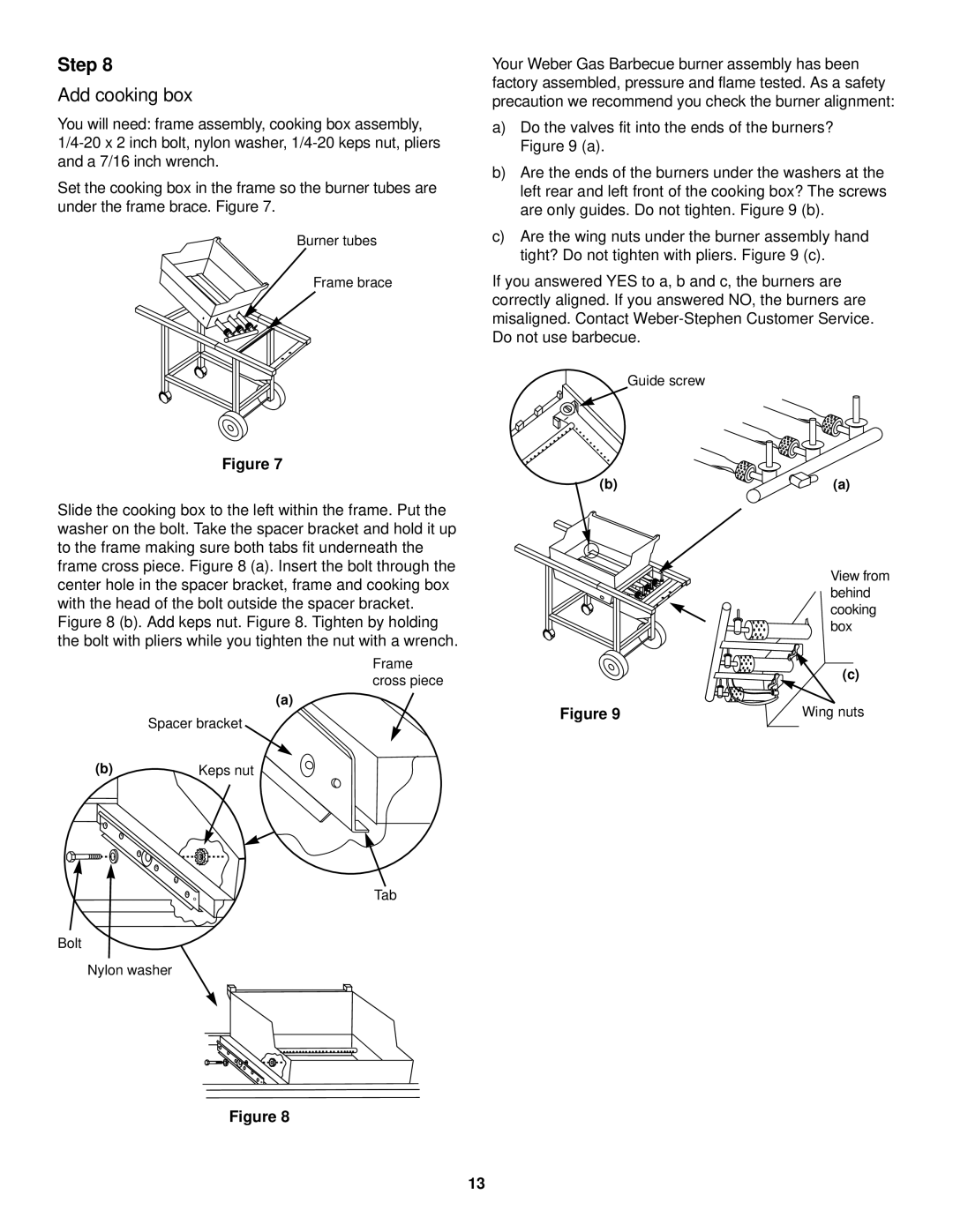 Weber 1000 LX owner manual Add cooking box 