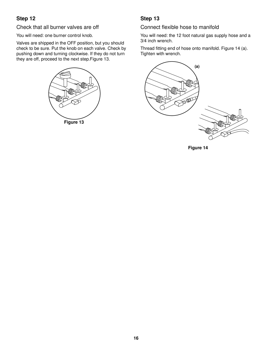 Weber 1000 LX owner manual Check that all burner valves are off, Connect flexible hose to manifold 