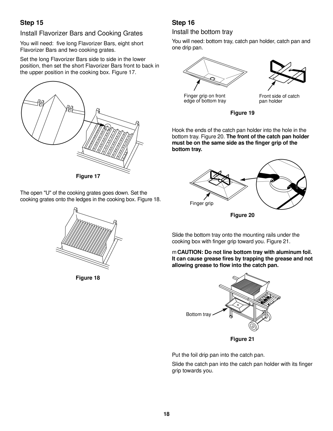 Weber 1000 LX owner manual Install Flavorizer Bars and Cooking Grates, Install the bottom tray 