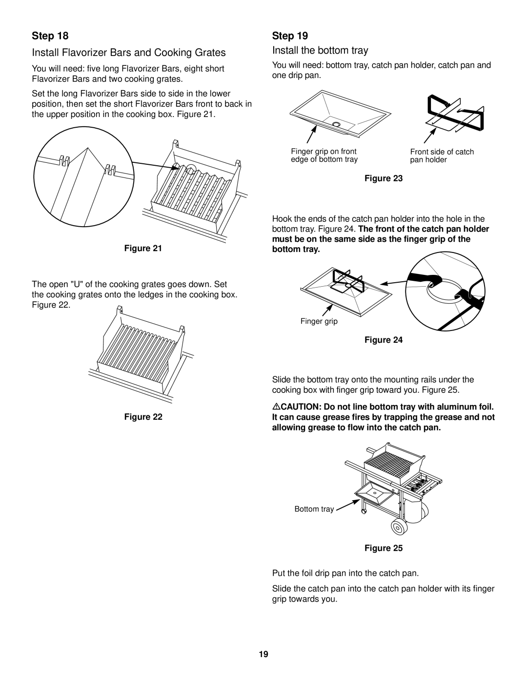 Weber LP Gas Barbecue, 1000 SERIES owner manual Install Flavorizer Bars and Cooking Grates, Install the bottom tray 