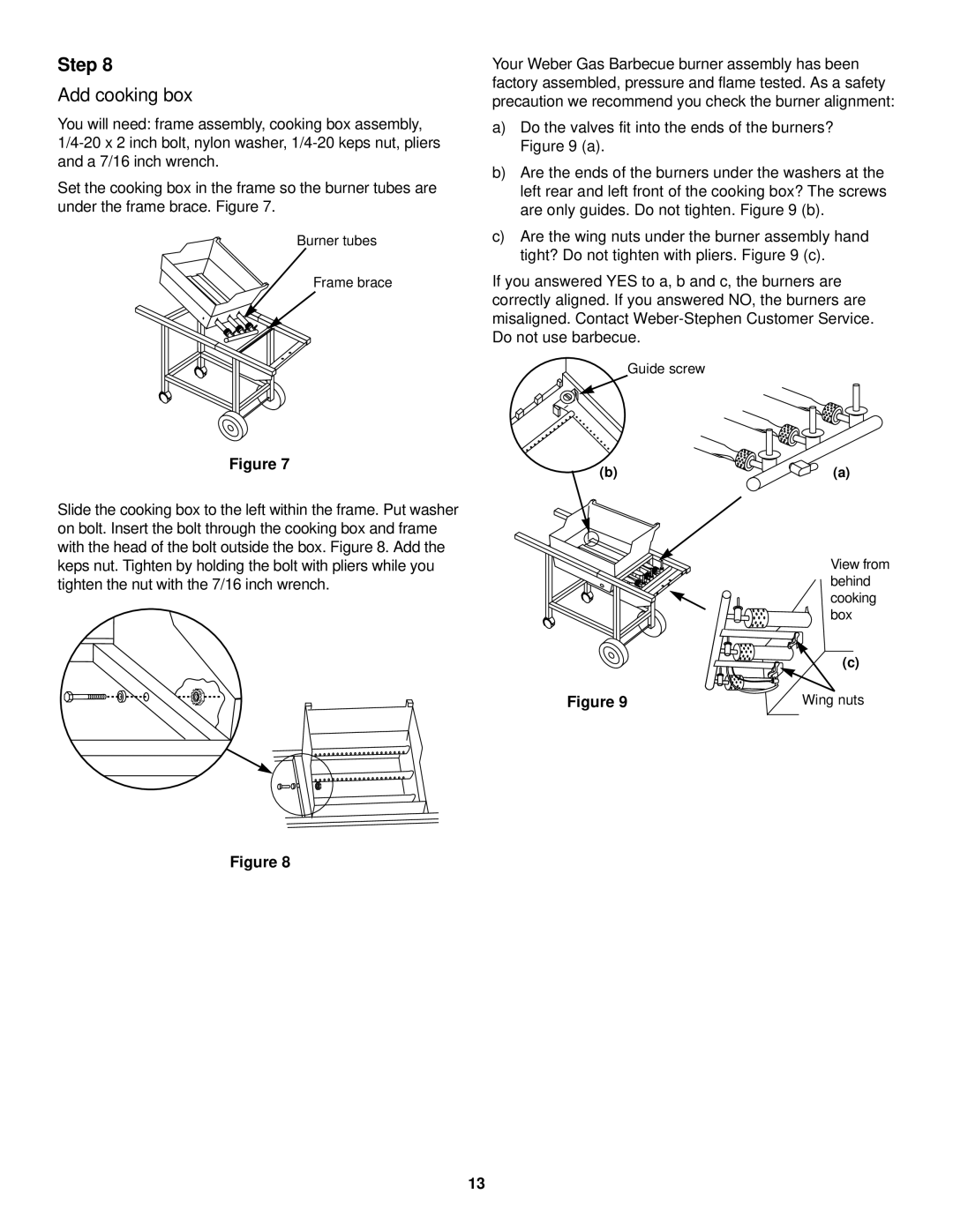 Weber 1000 SERIES owner manual Add cooking box 