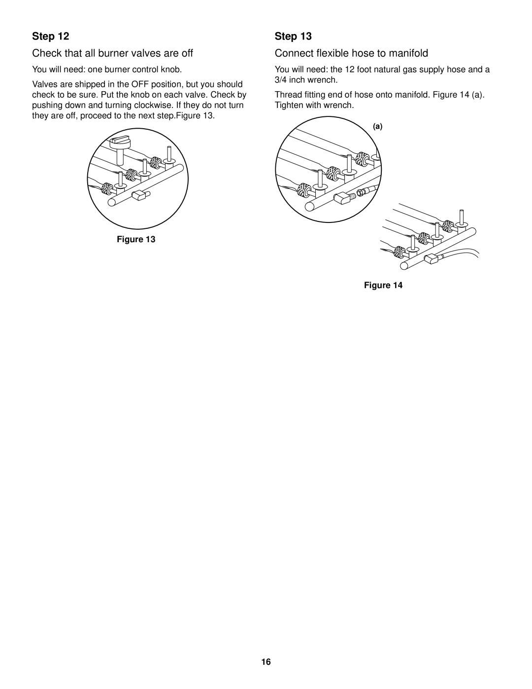 Weber 1000 SERIES owner manual Check that all burner valves are off, Connect flexible hose to manifold 