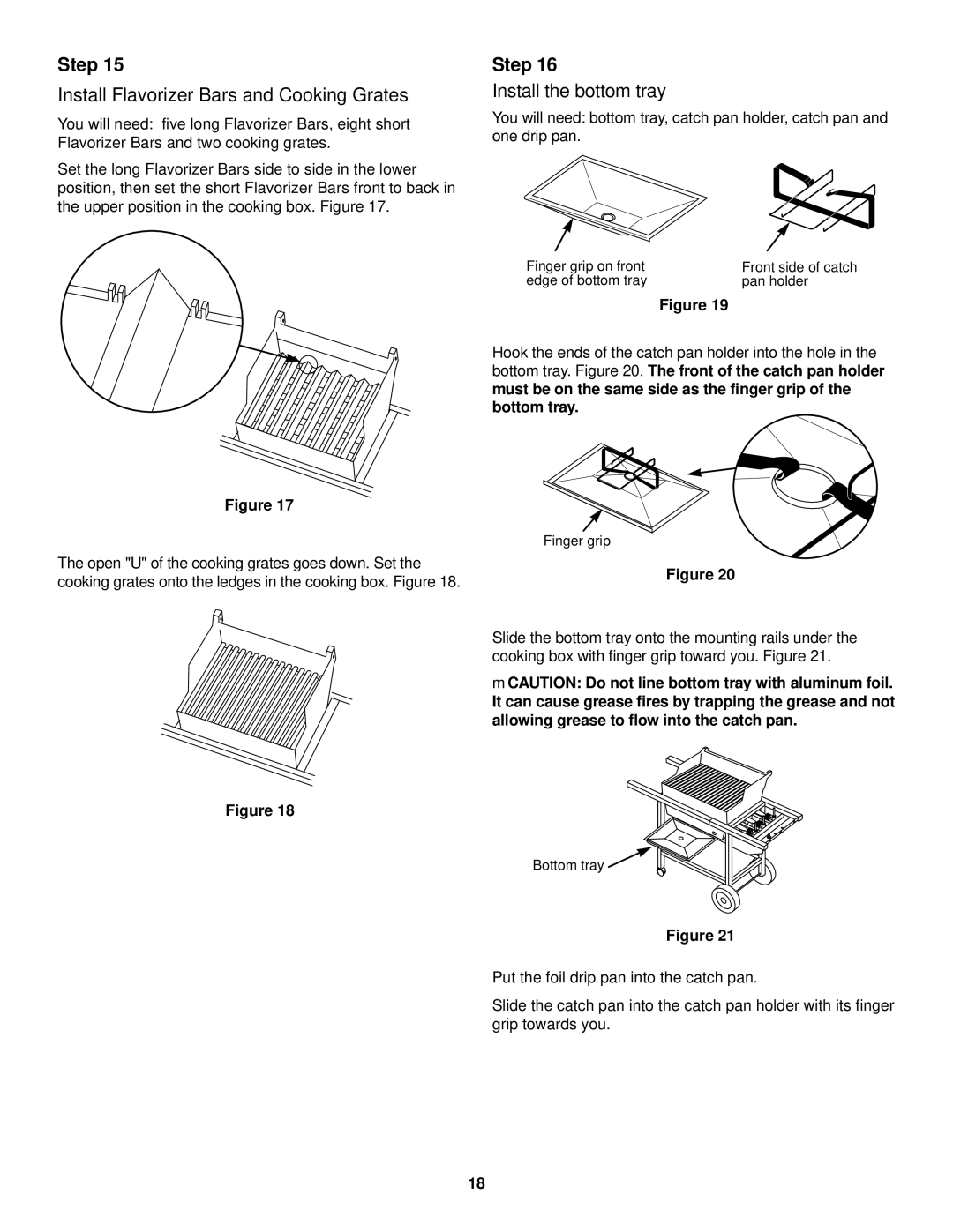 Weber 1000 SERIES owner manual Install Flavorizer Bars and Cooking Grates, Install the bottom tray 