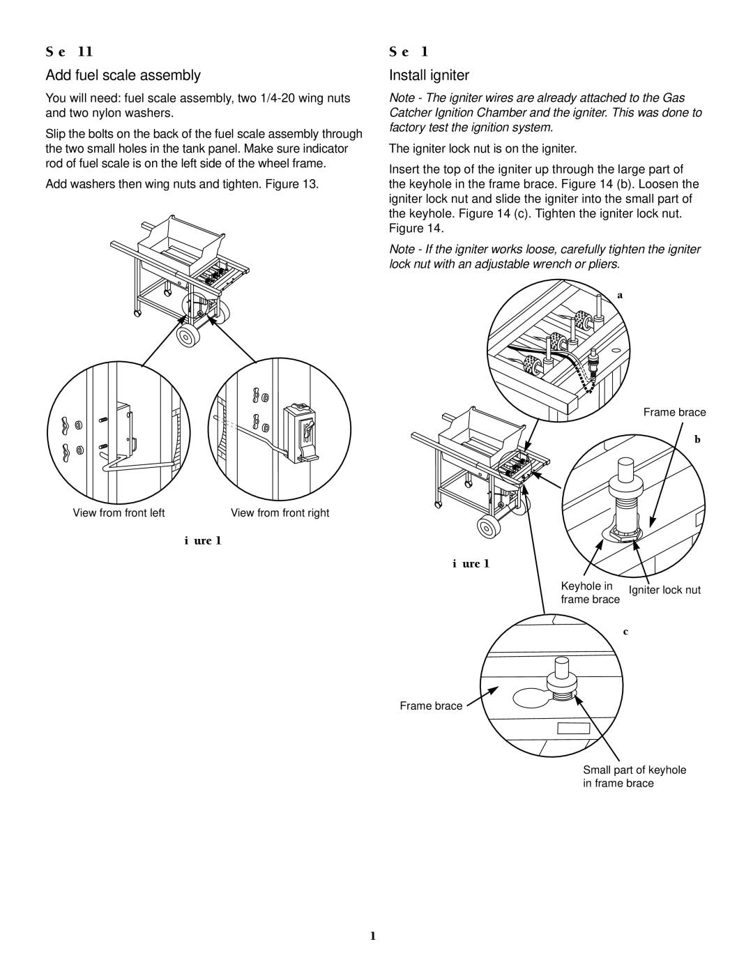 Weber 1000 owner manual Add fuel scale assembly, Install igniter 