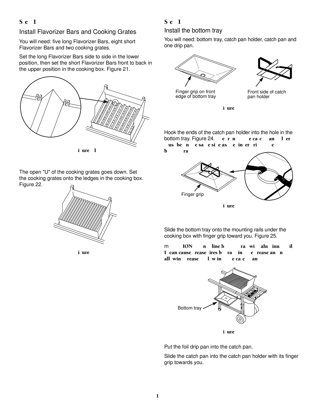 Weber 1000 owner manual Install Flavorizer Bars and Cooking Grates, Install the bottom tray 