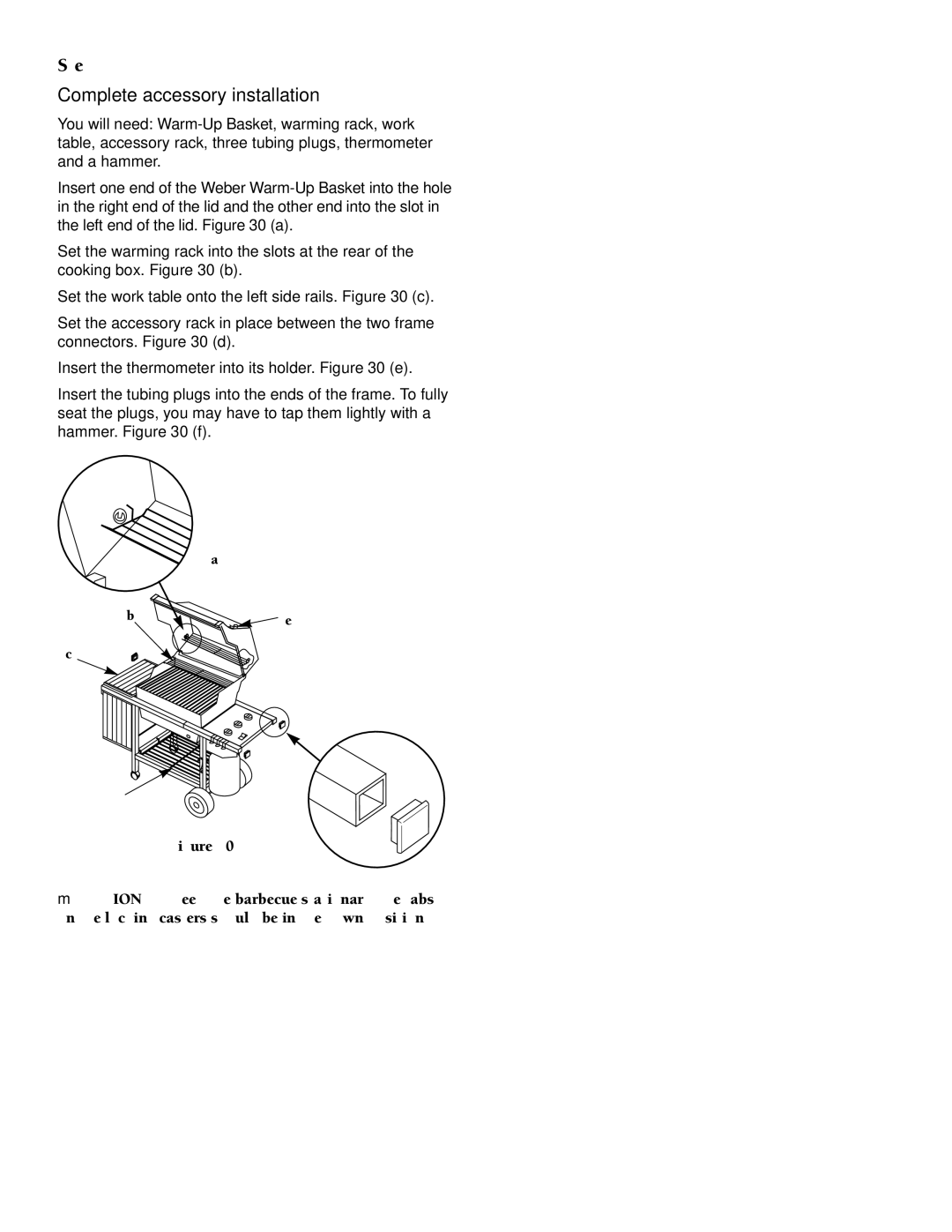 Weber 1000 owner manual Complete accessory installation 